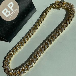 BP Jewelry Gold Diamond Traditional Link Necklace